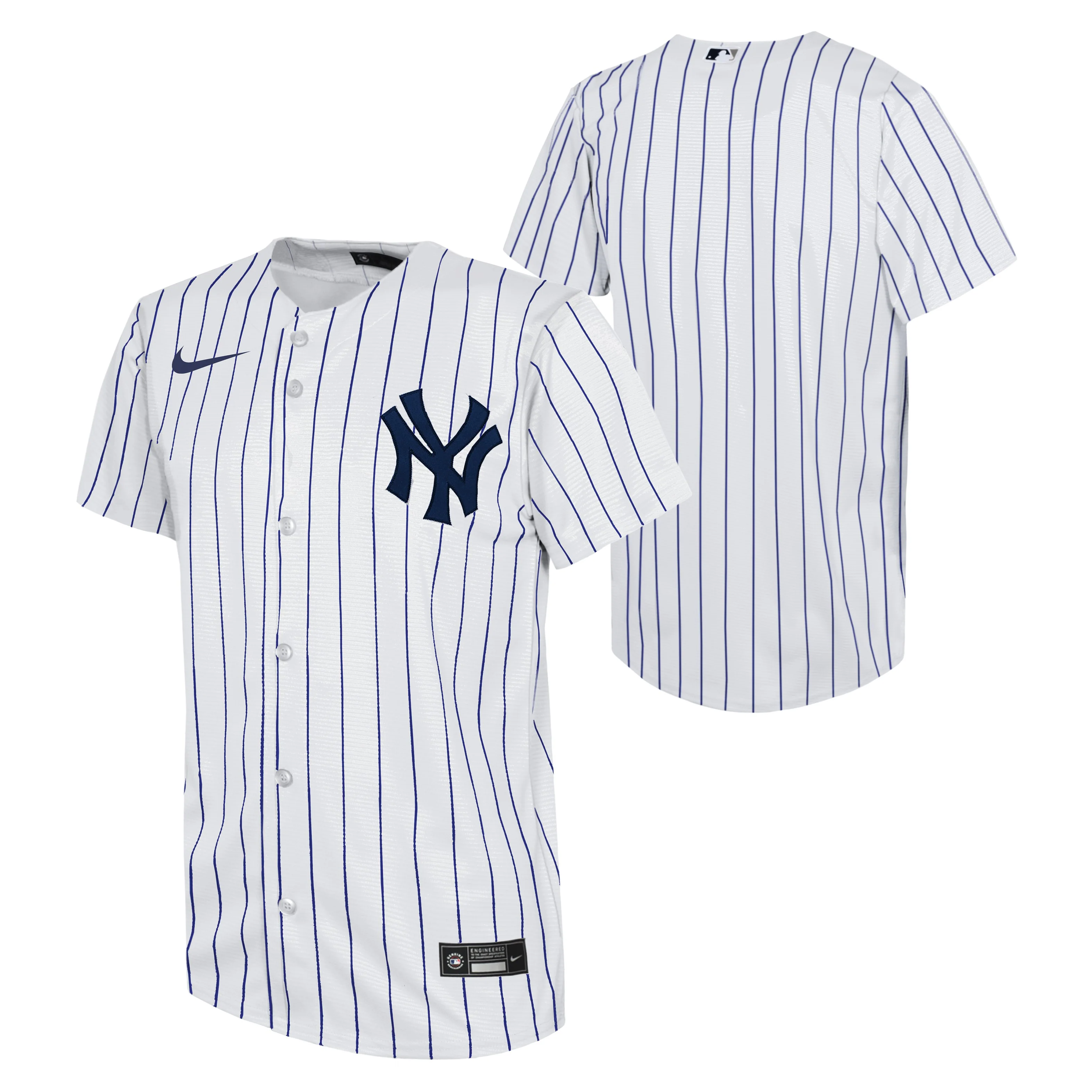 Youth New York Yankees White Home Game Blank Nike Replica Jersey