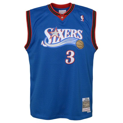 Youth Philadelphia 76ers Allen Iverson Mitchell & Ness Blue 1999-2000 Hardwood Classics Swingman Jersey