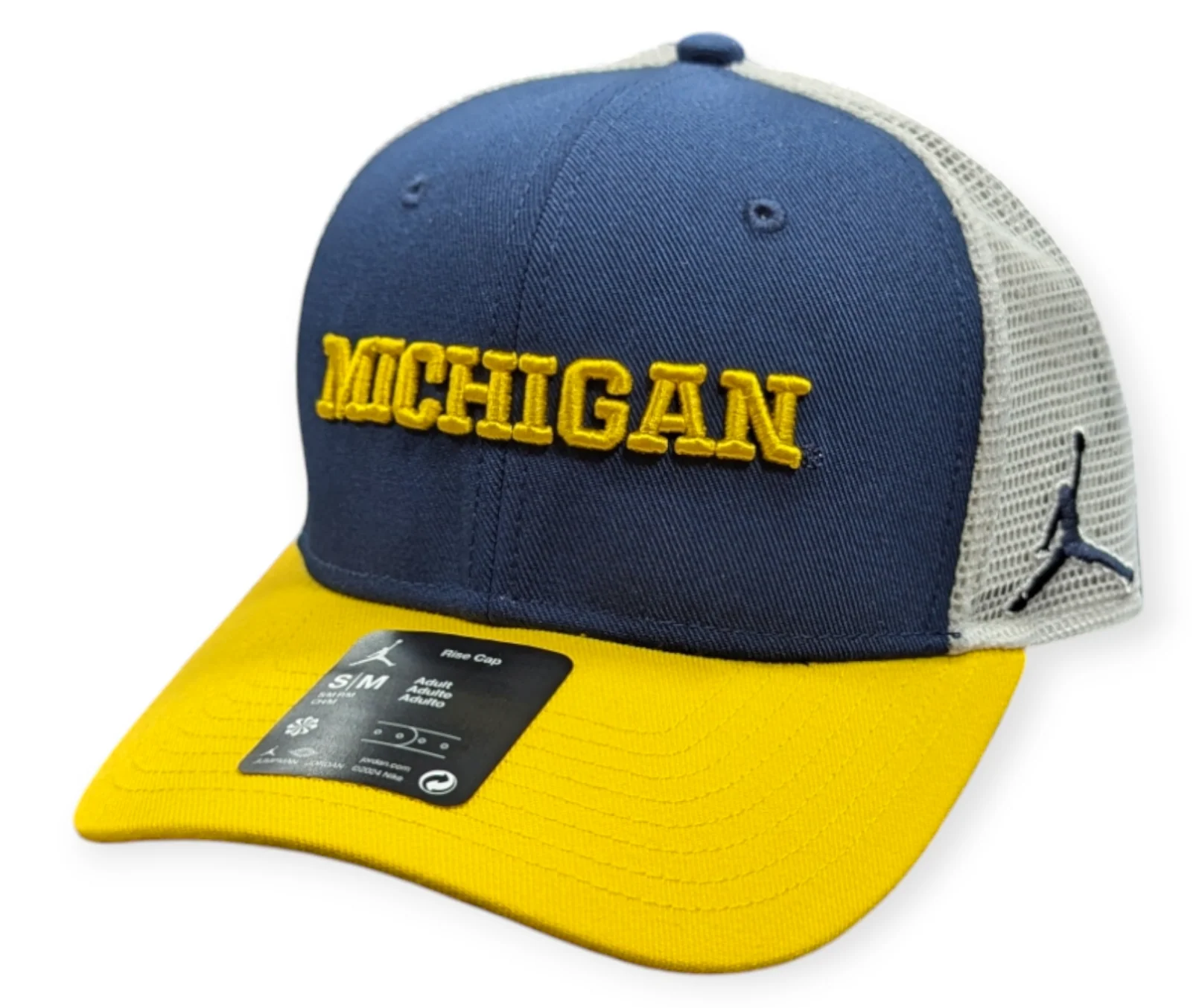 Michigan Wolverines Nike Navy Rise Trucker Adjustable Hat