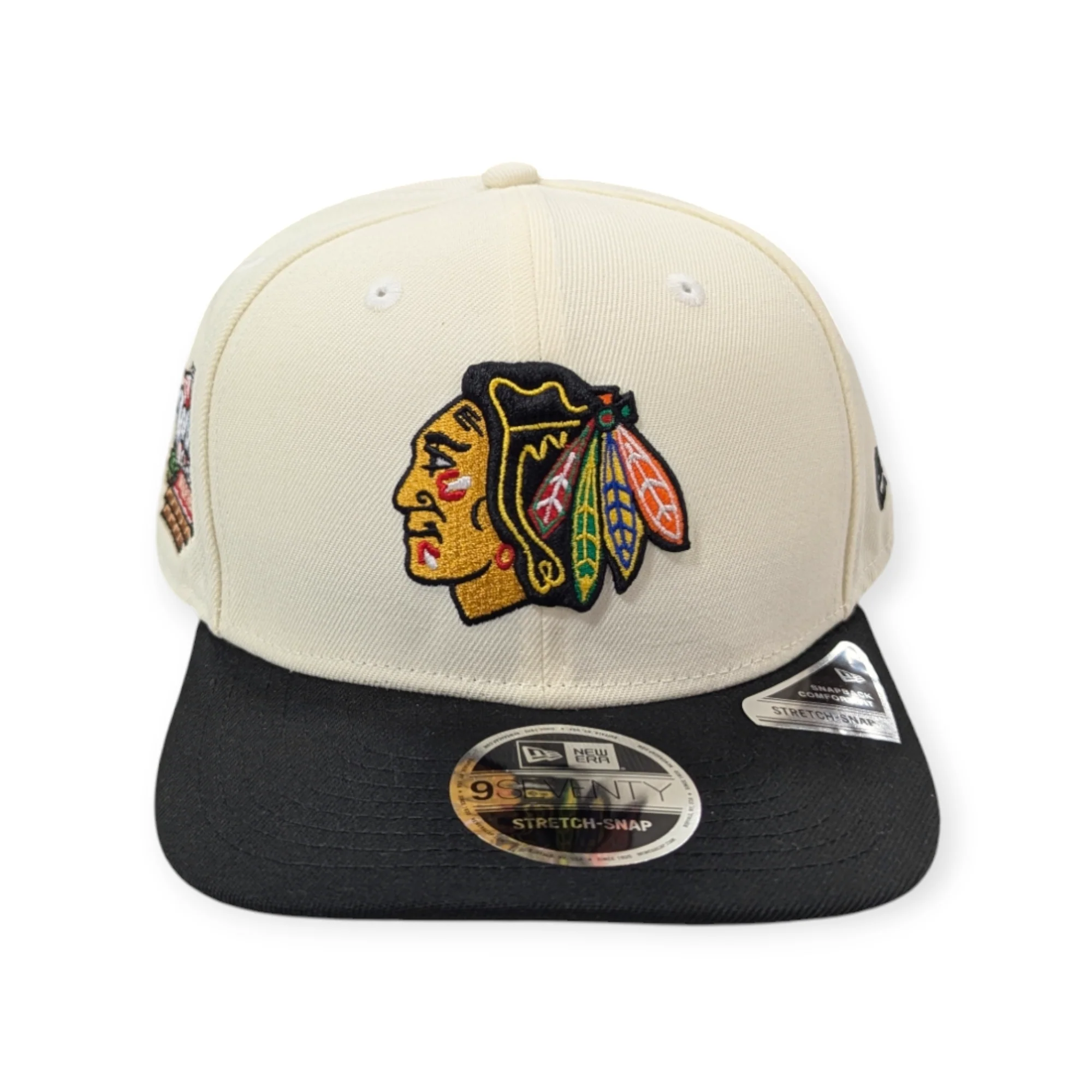 Men's Chicago Blackhawks New Era Chrome/Black 2025 Winter Classic 9SEVENTY Trucker Hat