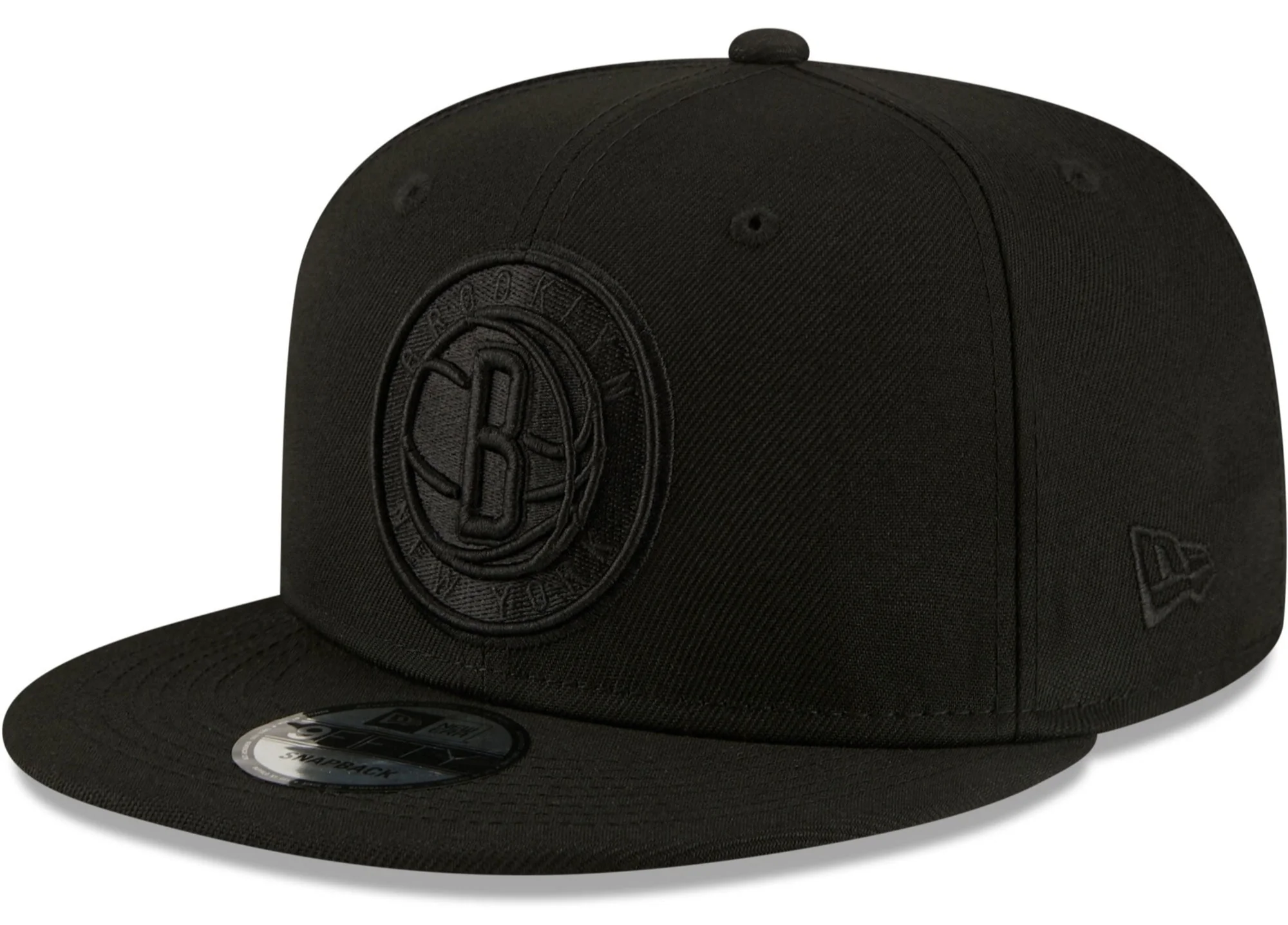 Men's Brooklyn Nets New Era Black On Black Color Pack 9FIFTY Snapback Hat