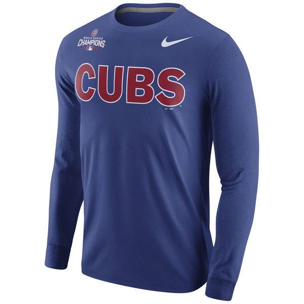 Chicago Cubs Nike 2016 World Series Champions Celebration Roster Long Sleeve T-Shirt - Royal
