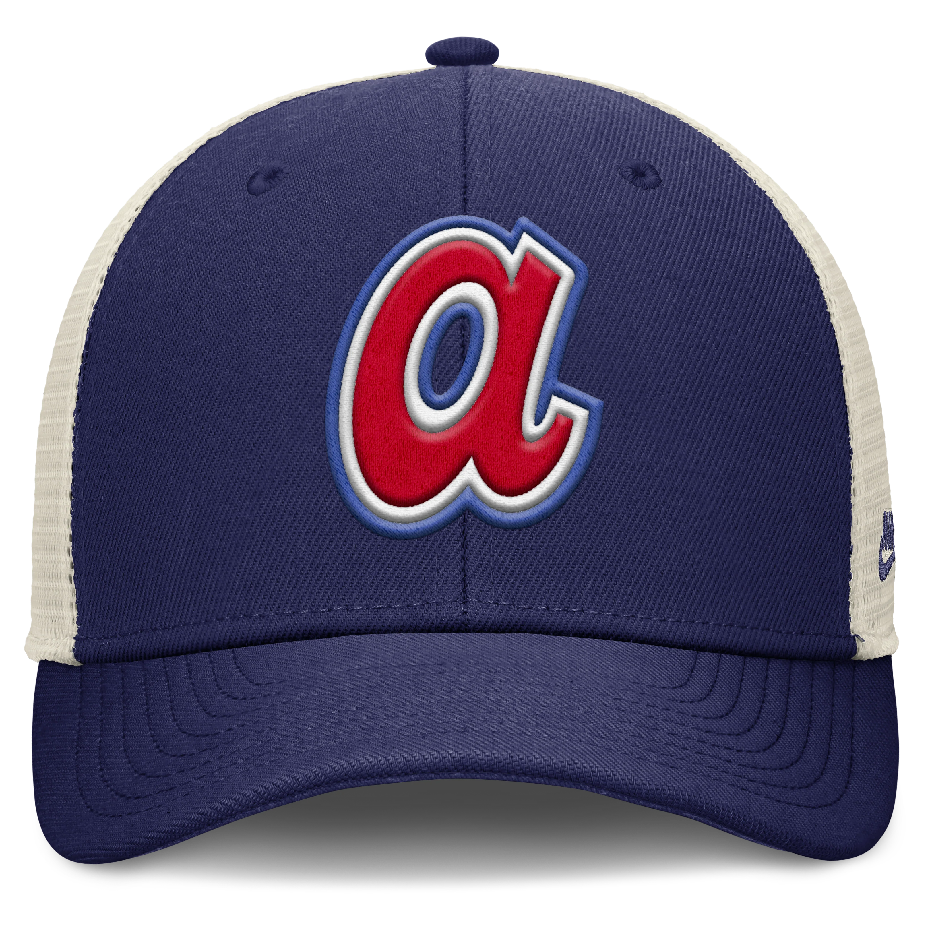 Atlanta Braves Nike Rise Royal Adjustable Snapback Trucker Hat