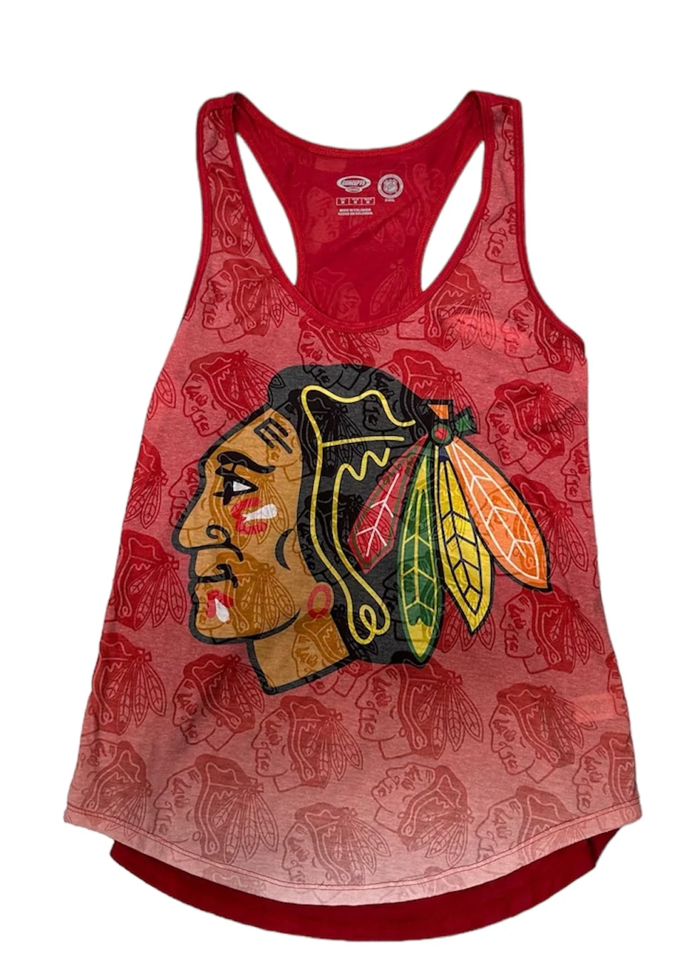 Chicago Blackhawks Womens Camo Burnout Tank top