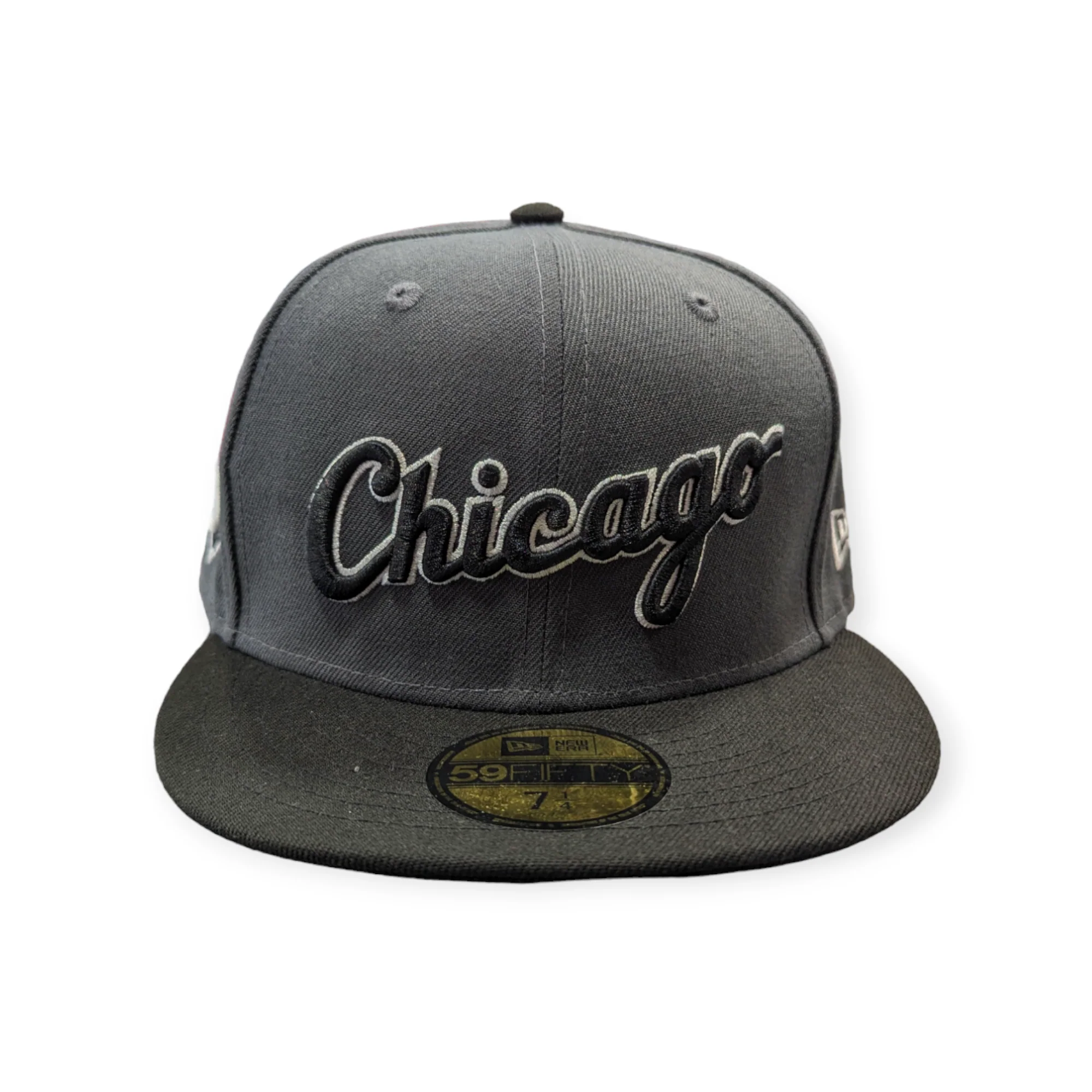 Chicago White Sox Graphite/Black New Era Script 59FIFTY Fitted Hat