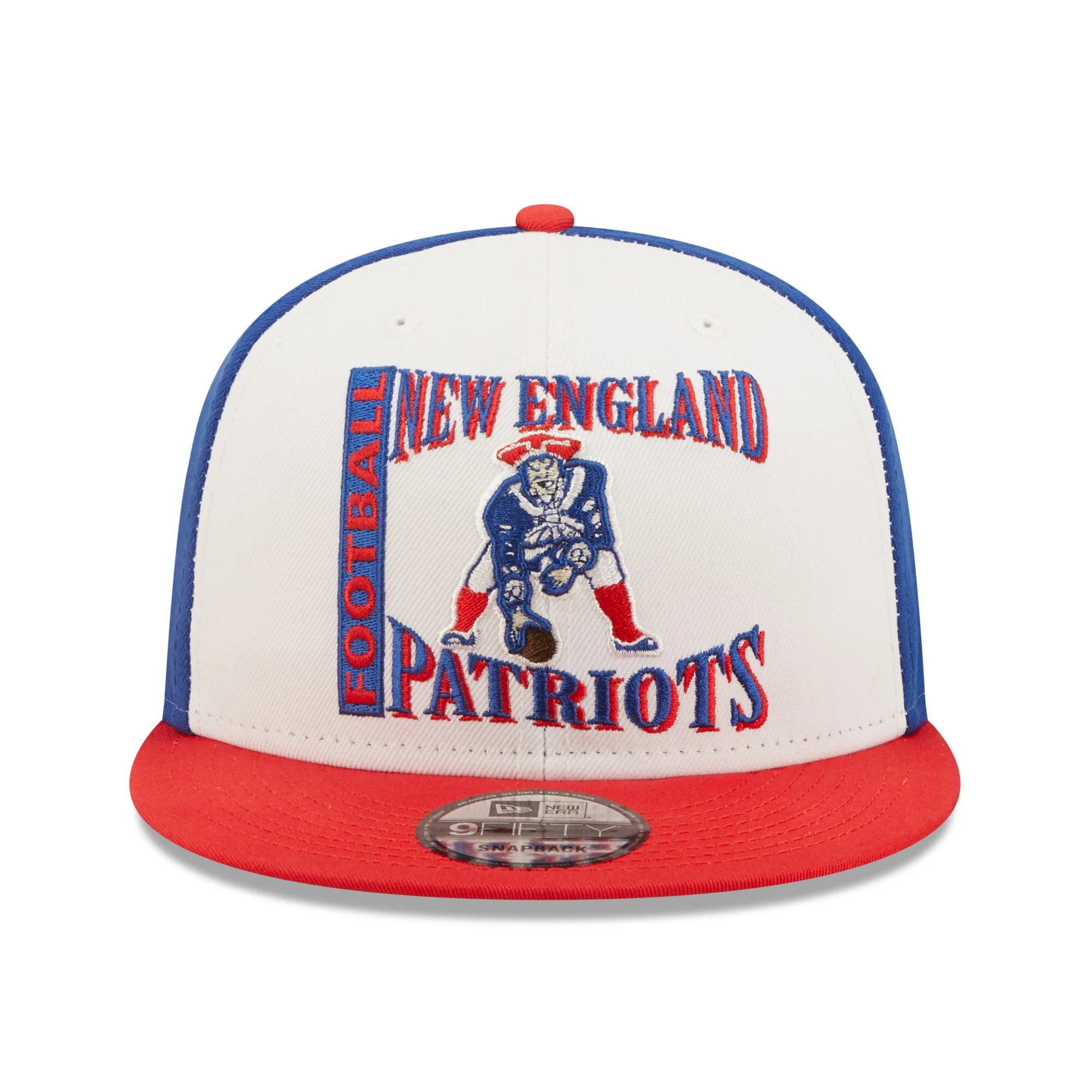 New England Patriots Historic Logo Retro Sport 3 Tone New Era 9FIFTY Snapback Hat