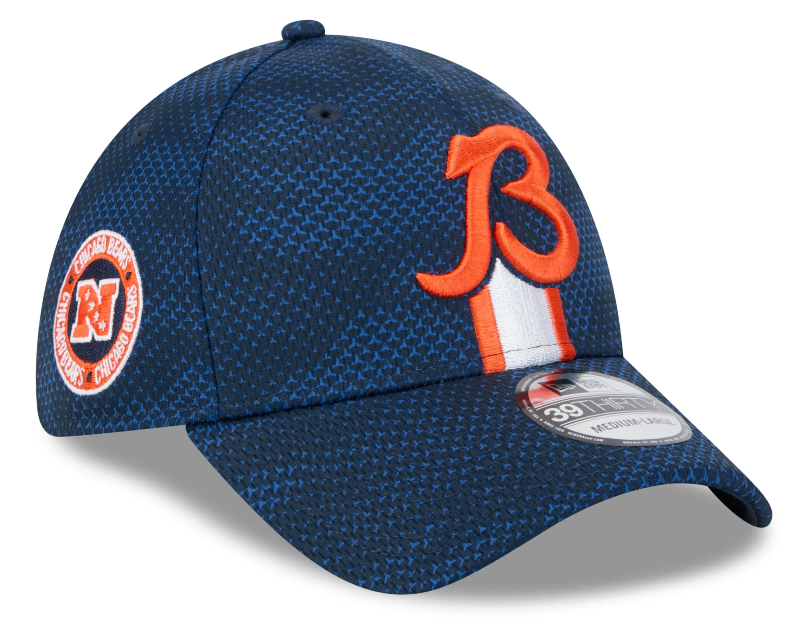 Men's Chicago Bears New Era 2024 Sideline Navy Alternate Logo 39THIRTY Flex Hat