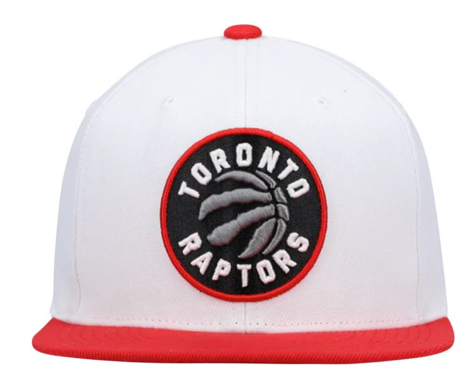 Men's Toronto Raptors NBA Core basic 2 Tone White/Red Mitchell & Ness Snapback Hat