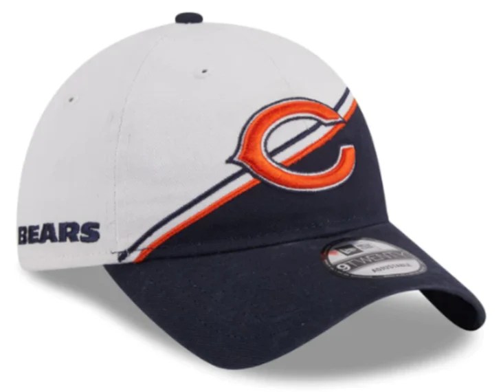 Men's Chicago Bears 2023 Sideline Secondary Logo White/Navy 9TWENTY Adjustable Hat