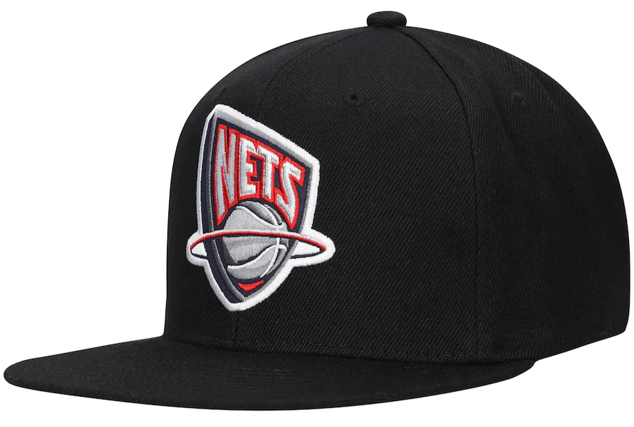Men's New Jersey Nets Mitchell & Ness Basic Core Black Snapback Hat