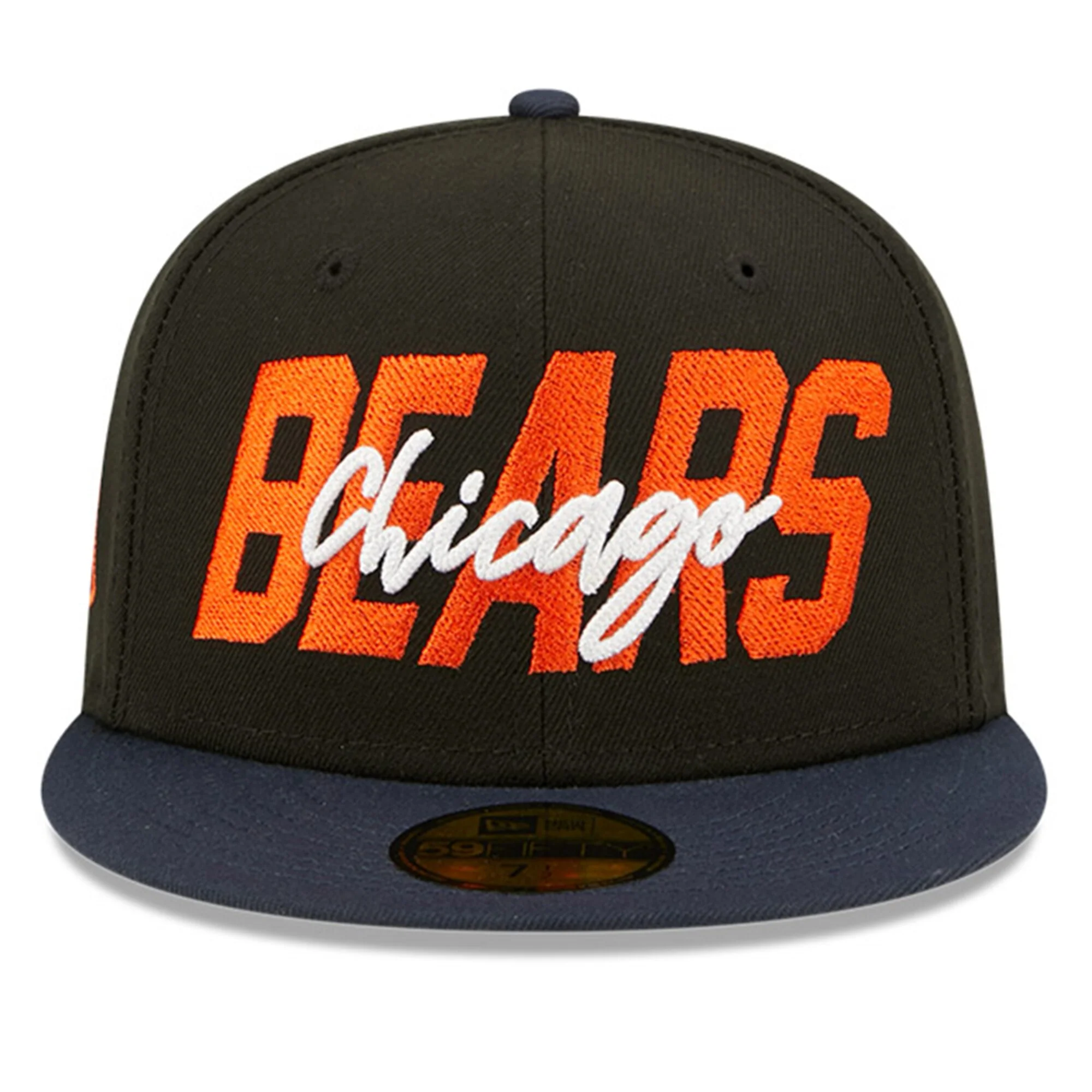 Men's Chicago Bears New Era Black/Navy 2022 NFL Draft On Stage 59FIFTY Fitted Hat