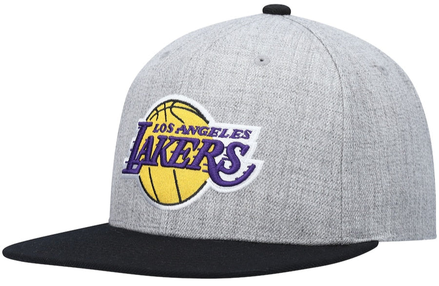 Men's Los Angeles Lakers Mitchell & Ness Gray/Black Heathered Underpop Snapback Hat