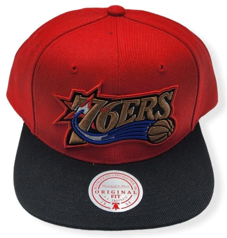 Men's Philadelphia 76ers NBA Core Basic 2 Tone Red/Black HWC Mitchell & Ness Snapback Hat