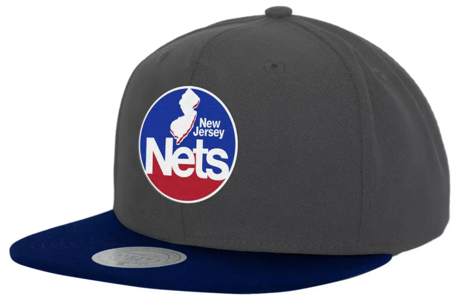 Men's New Jersey Nets Basic Core HWC 2 Tone Gray/Royal Mitchell & Ness Snapback Hat