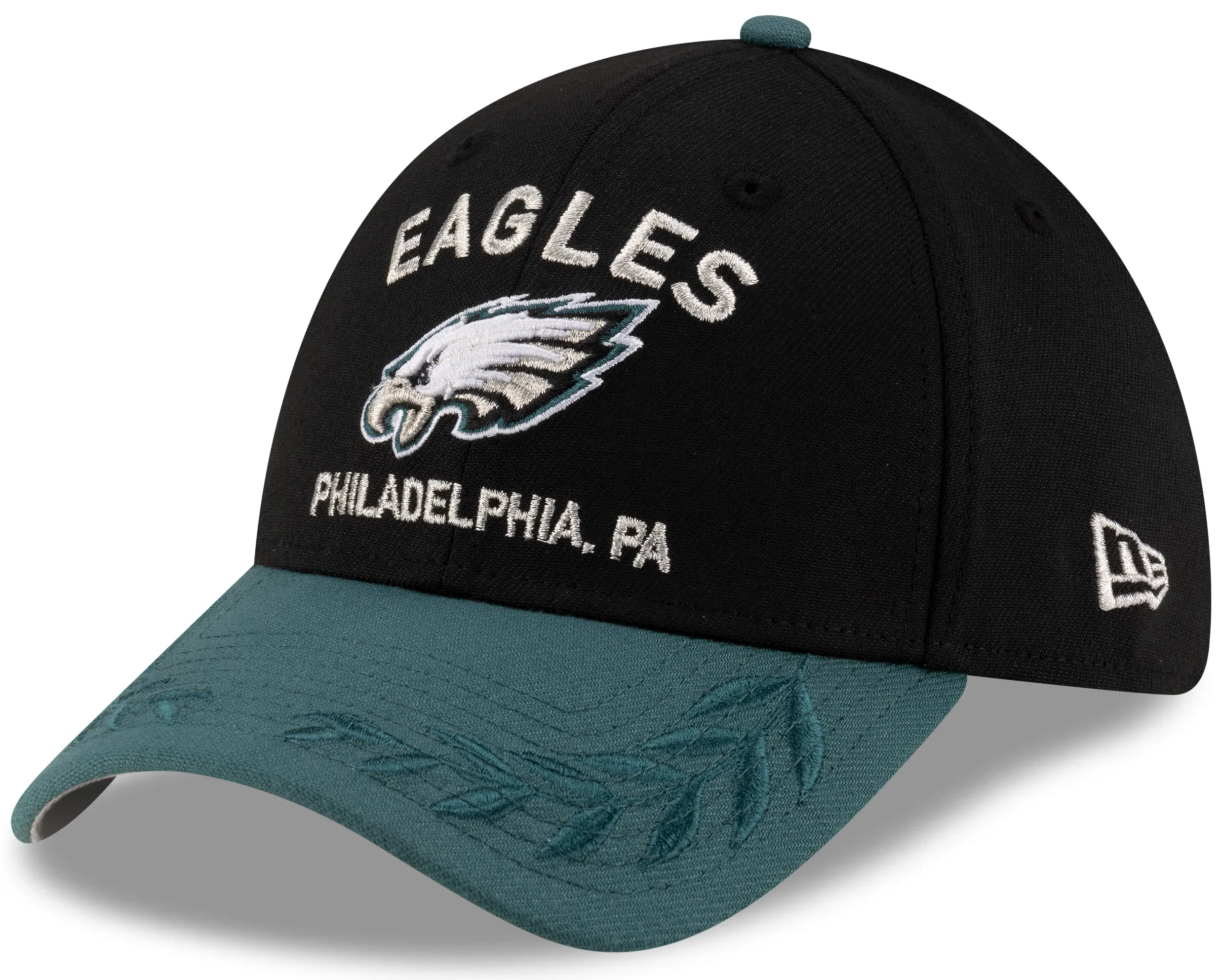 Men's Philadelphia Eagles New Era 2025 NFL Draft Black 39THIRTY Flex Fit Hat