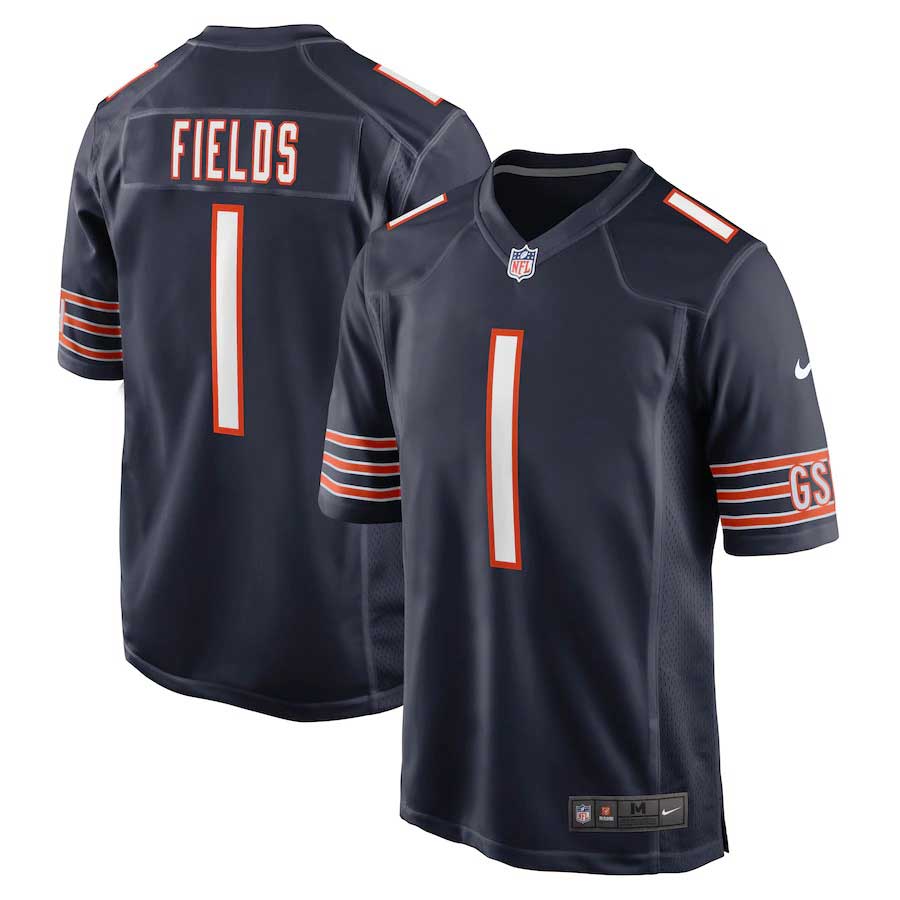 Justin Fields Chicago Bears Youth Navy Blue Nike Game Replica Jersey