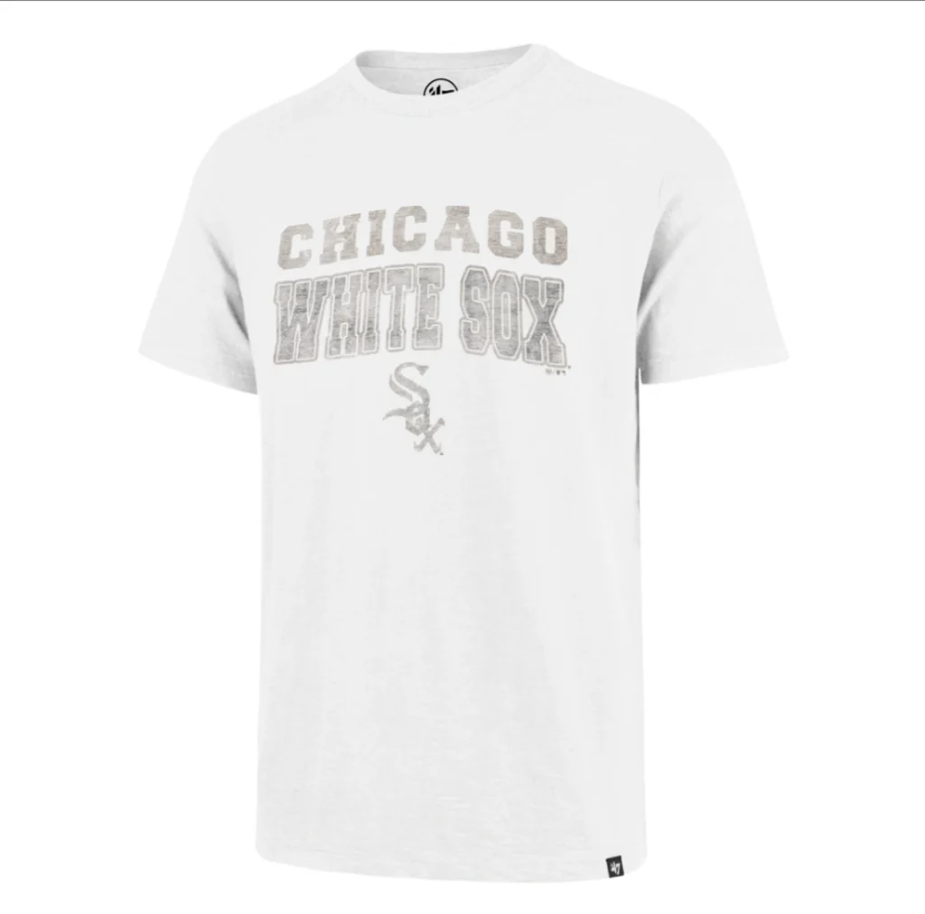 47 Brand Men's Chicago White Sox White Wash Stadium Wave Scrum T-Shirt