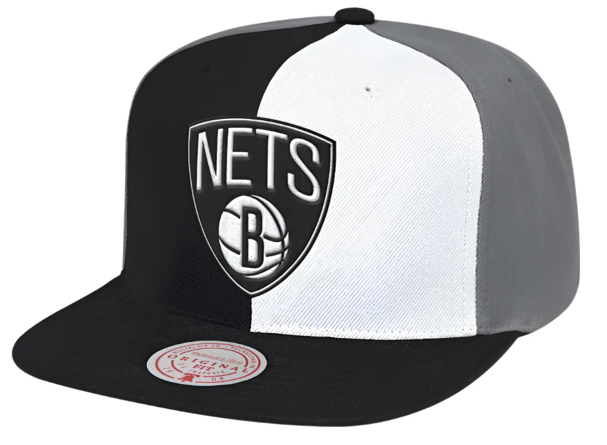 Men's Brooklyn Nets Mitchell & Ness NBA Pinwheel Snapback Hat