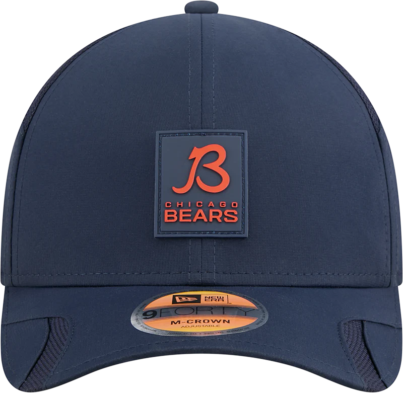 Men's Chicago Bears New Era Navy 2025 NFL Sideline Heat B 9FORTY M-Crown Adjustable Hat