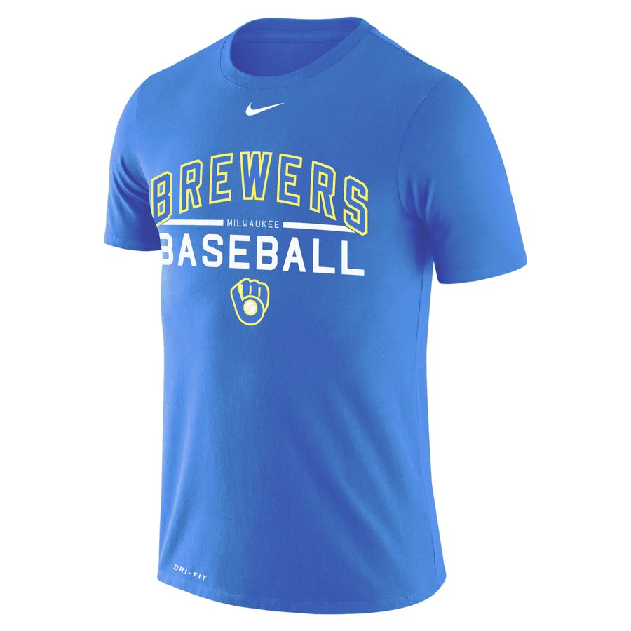 Men's Milwaukee Brewers Nike Royal Practice Performance T-Shirt