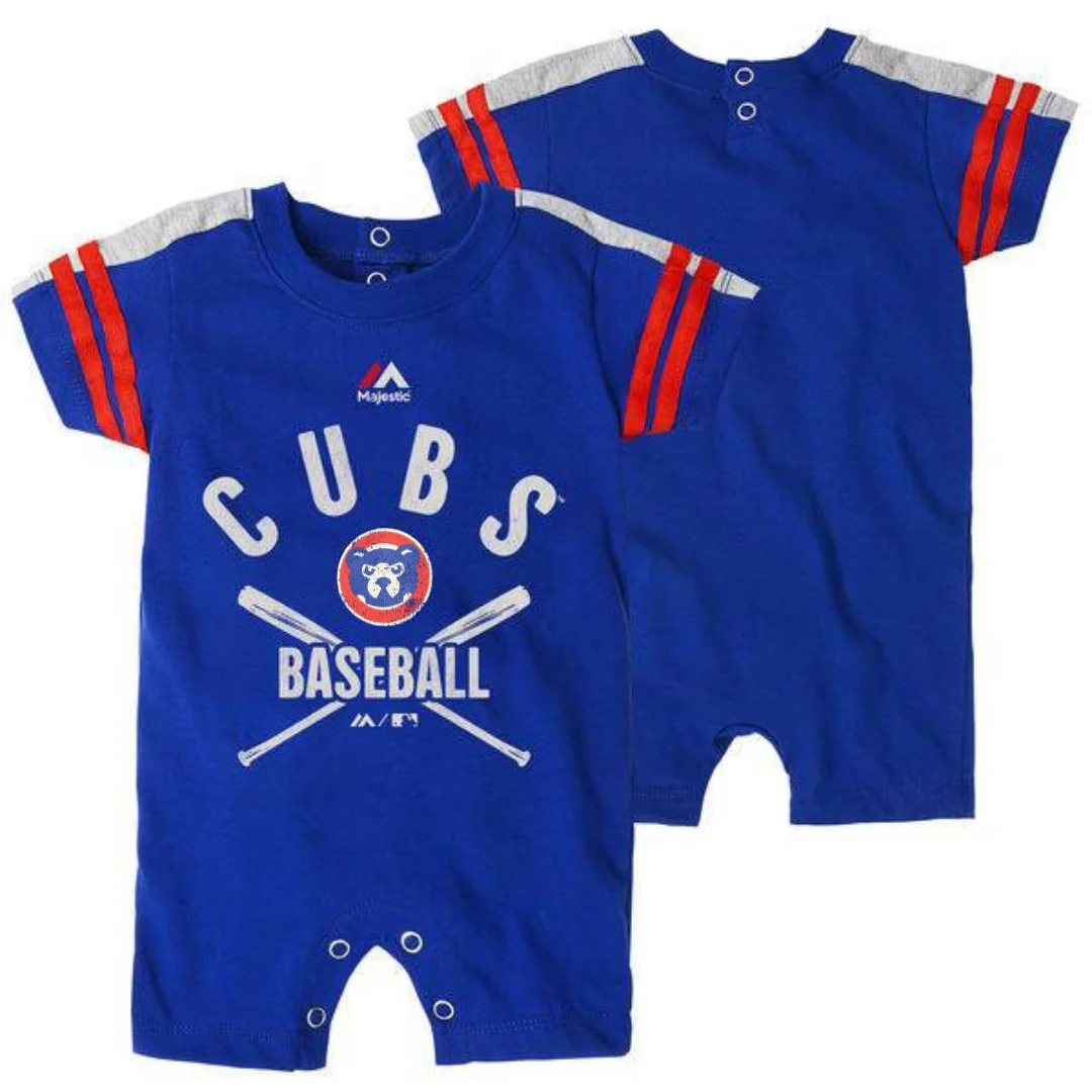 Newborn & Infant Chicago Cubs Majestic Royal Cooperstown Classic Stripe Romper