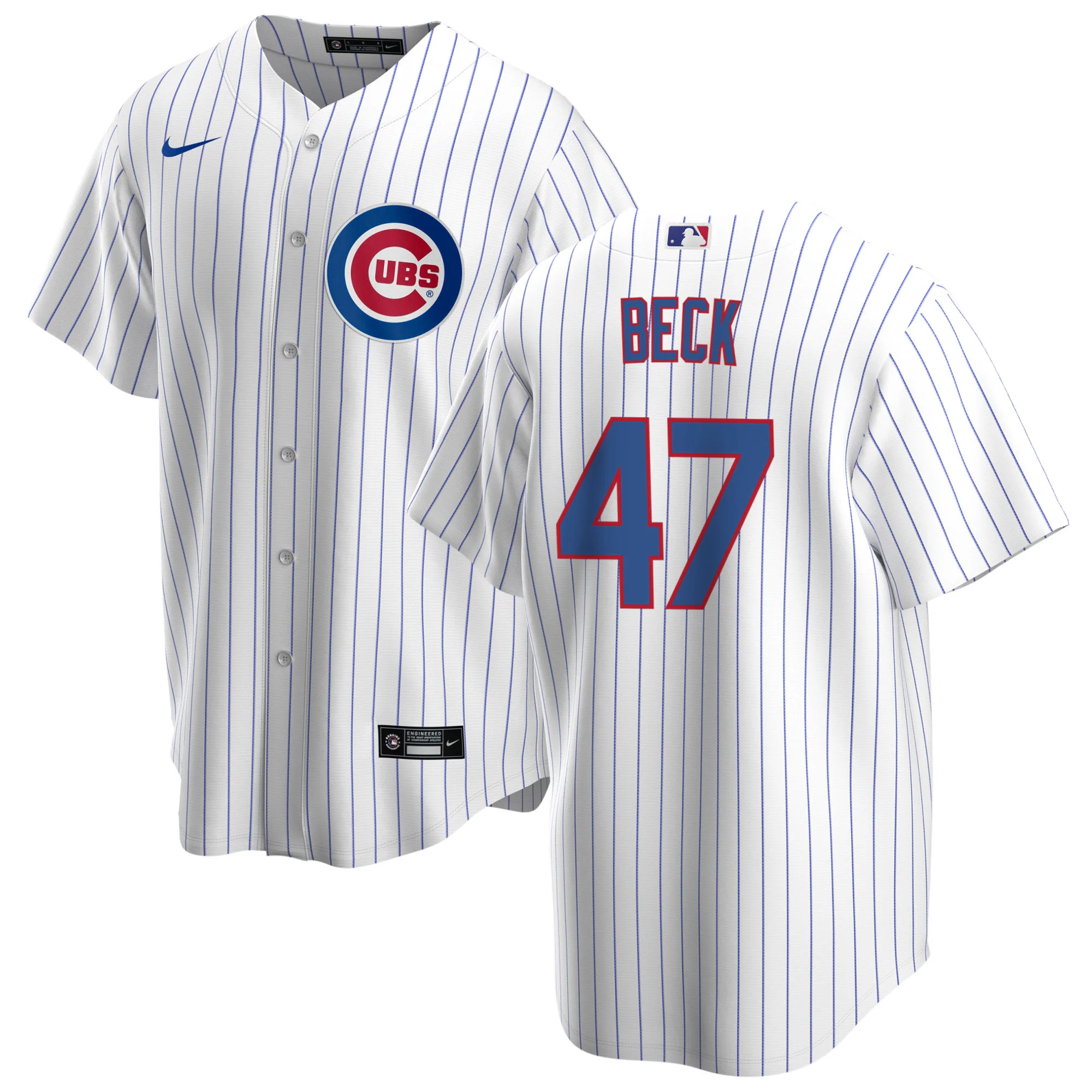 NIKE Men's Rod Beck Chicago Cubs White Home Premium Stitch Replica Jersey