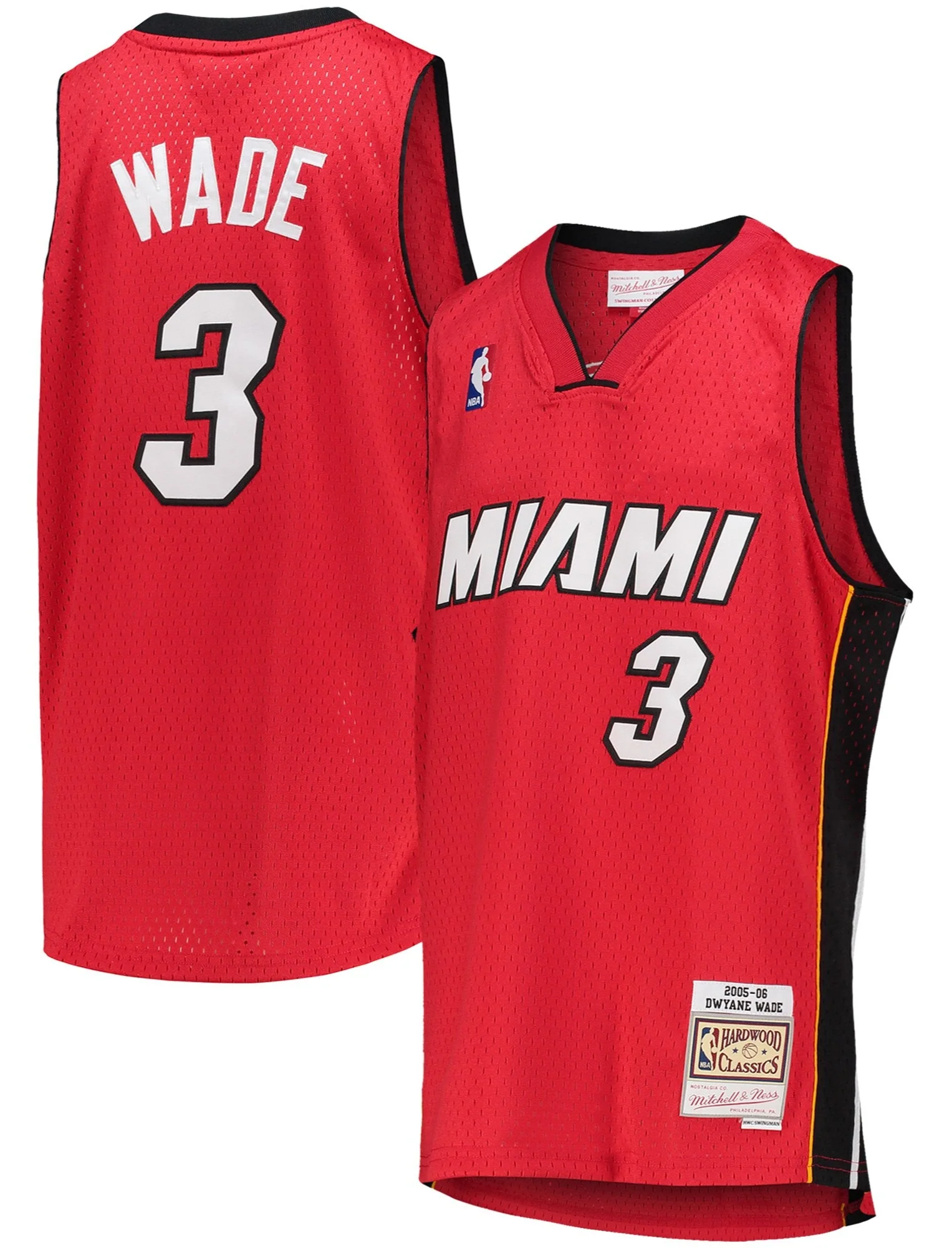 Youth Miami Heat Dwyane Wade Mitchell & Ness Red 2005-06 Hardwood Classics Jersey