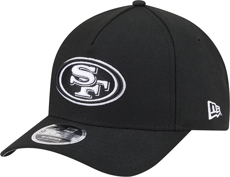 San Francisco 49ers New Era Black & White Primary 9FORTY A-Frame M-Crown Adjustable Hat