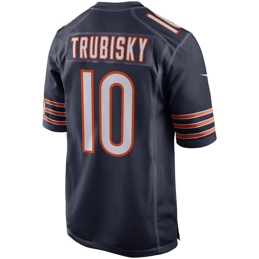 Men's Chicago Bears Mitchell Trubisky Nike Navy 100th Season Game Jersey