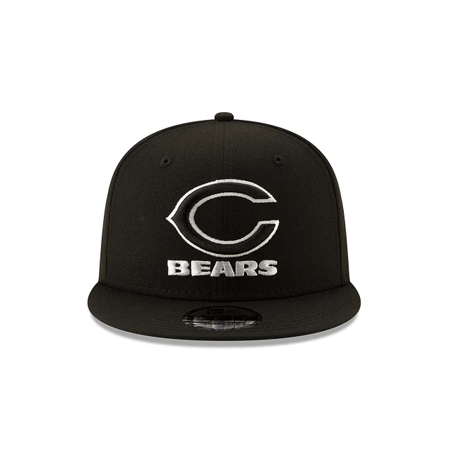 Chicago Bears New Era Black and White Basic 9FIFTY Adjustable Hat