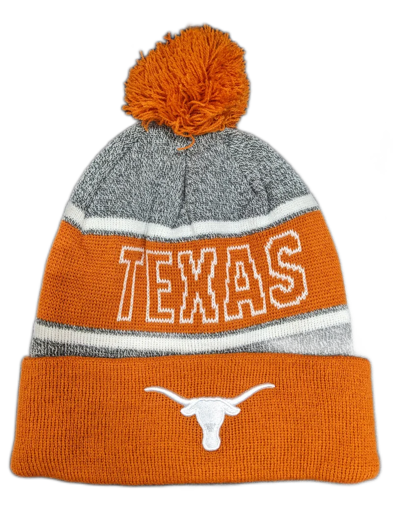Texas Longhorns NCAA Top of the World Burnt Orange Cuffed Pom Knit Hat