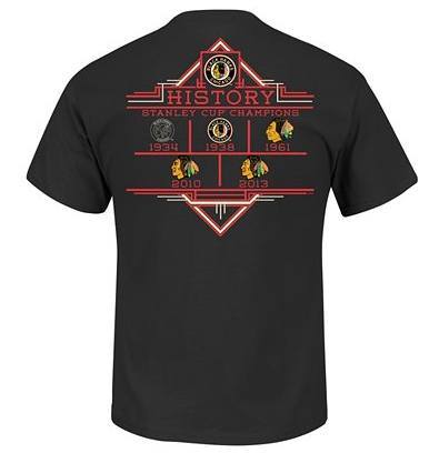 Mens Vintage Expansion Draft History Short Sleeve Crew Neck Tee - Chicago Blackhawks 1937-38