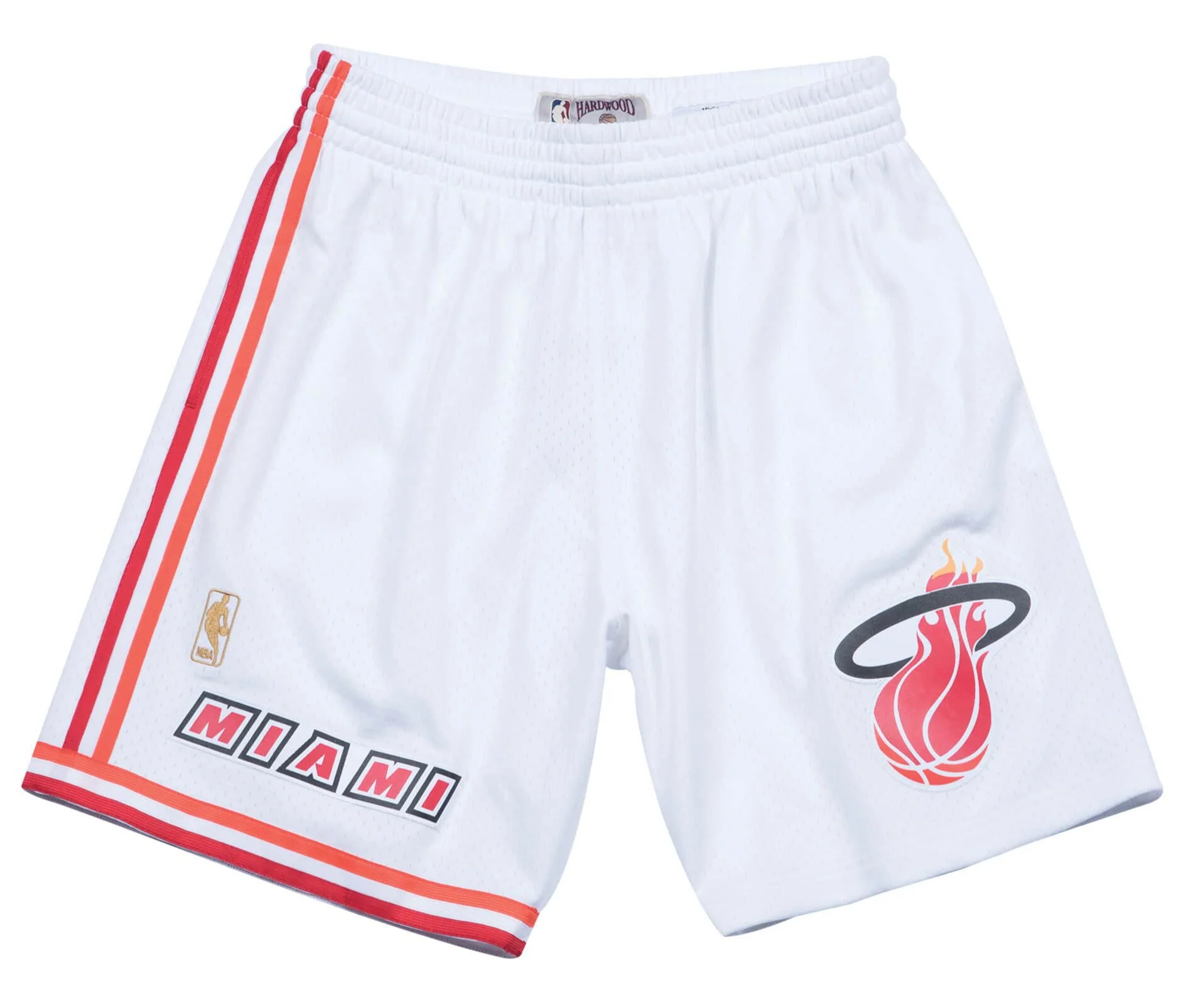 Men's Miami Heat Mitchell and Ness Hardwood Classics White 1996-97 Swingman Shorts