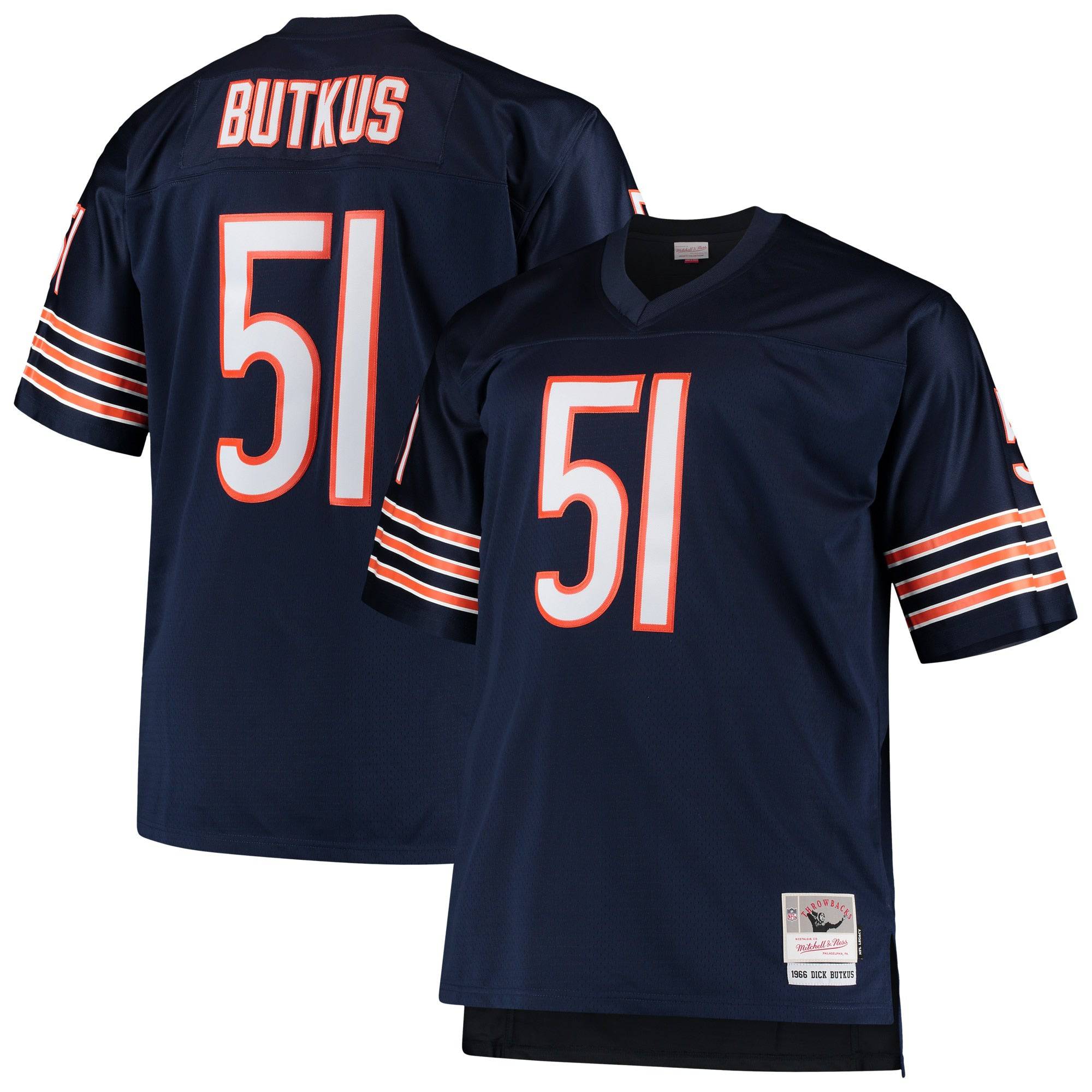 Mens Chicago Bears Dick Butkus Mitchell & Ness Navy Blue Replica 1966 Legacy Replica Jersey