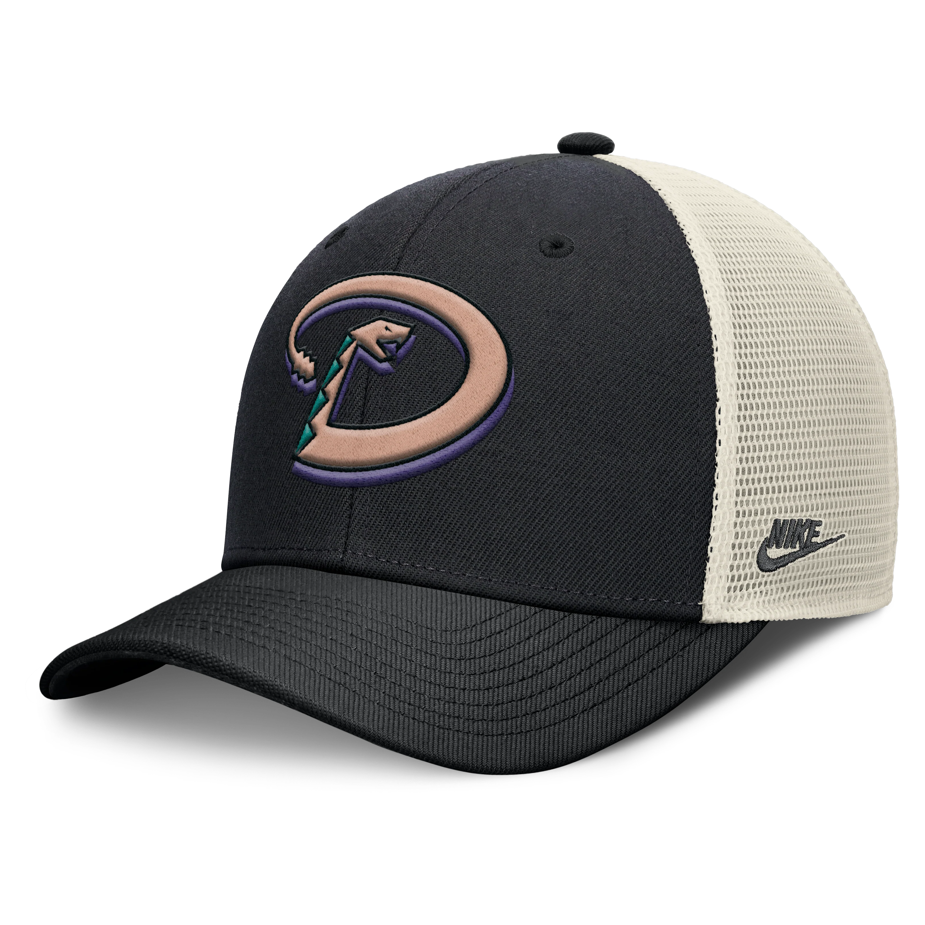 Arizona Diamondbacks Nike Rise Black Adjustable Snapback Trucker Hat