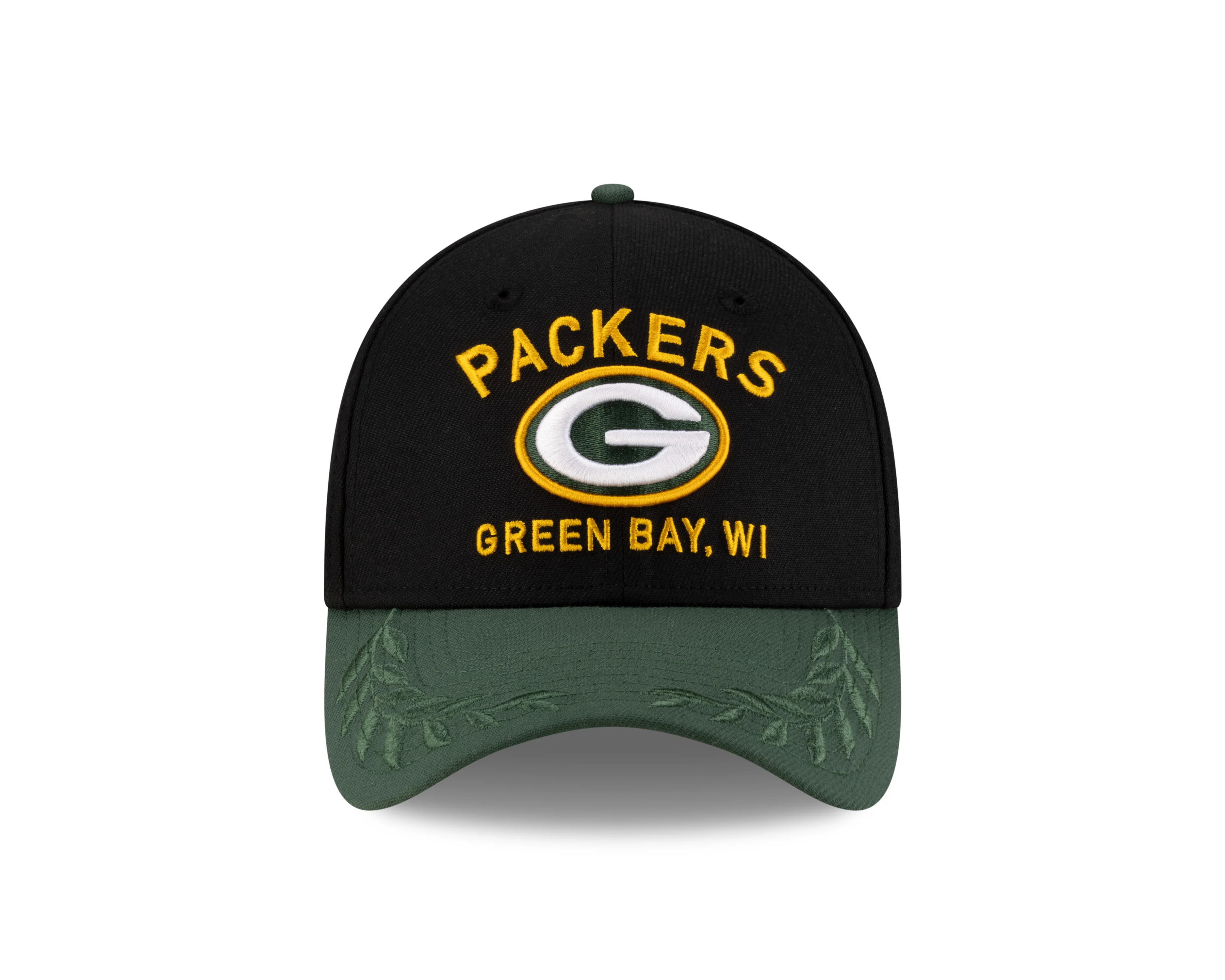 Men's Green Bay Packers New Era 2025 NFL Draft Black 39THIRTY Flex Fit Hat