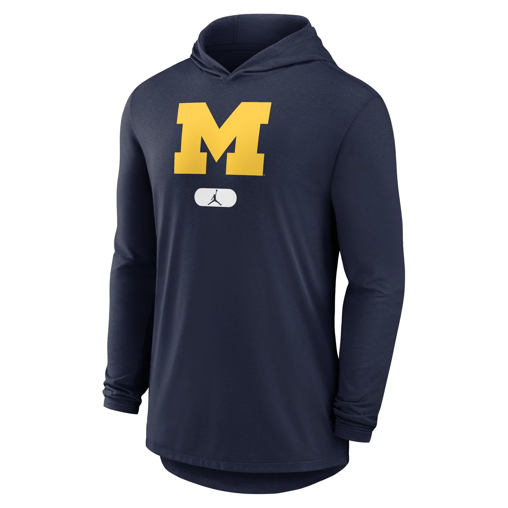 Men's Nike Michigan Wolverines Navy Lightweight Performance Long Sleeve Hoodie T-Shirt