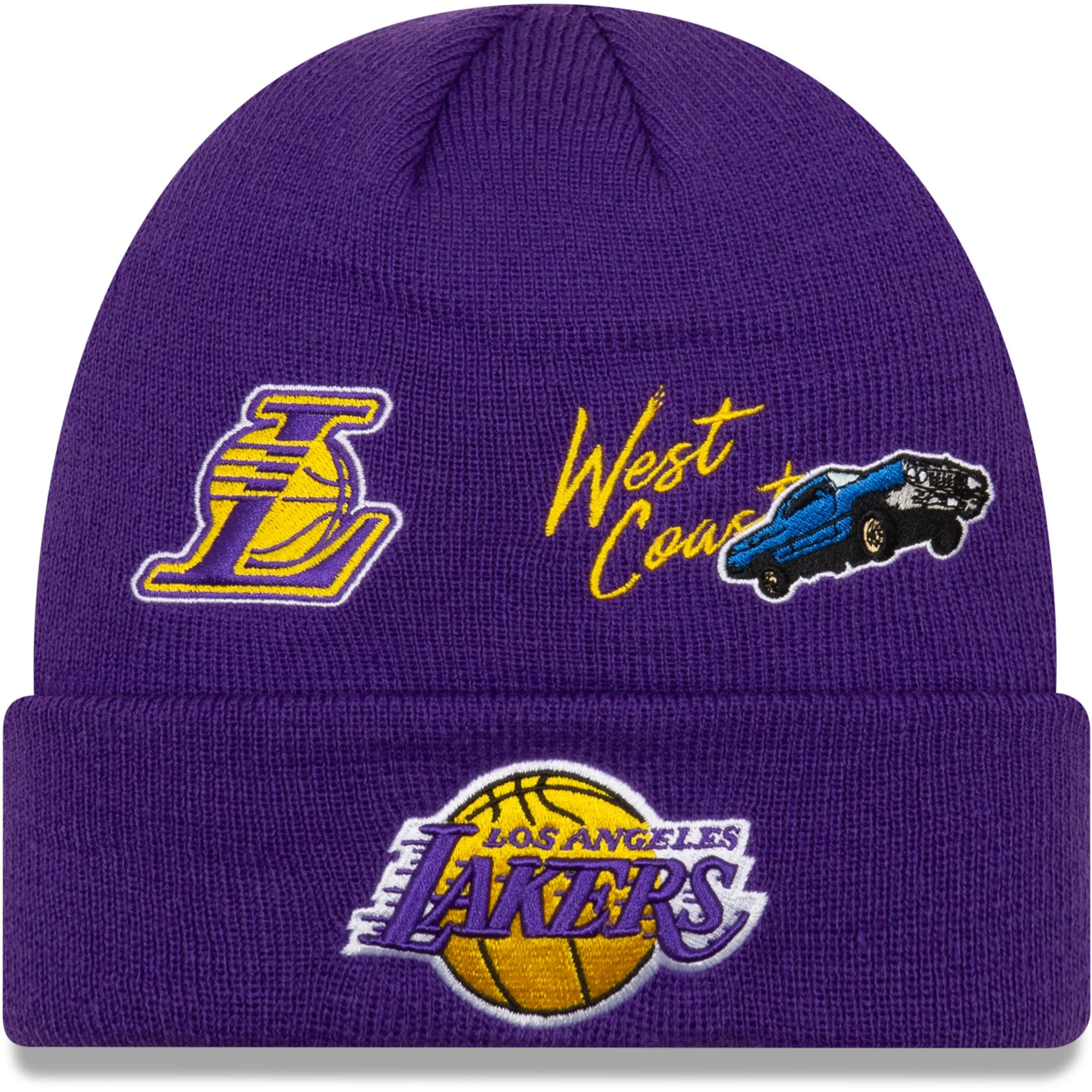 Men's Los Angeles Lakers New Era Purple City Transit Cuffed Knit Hat