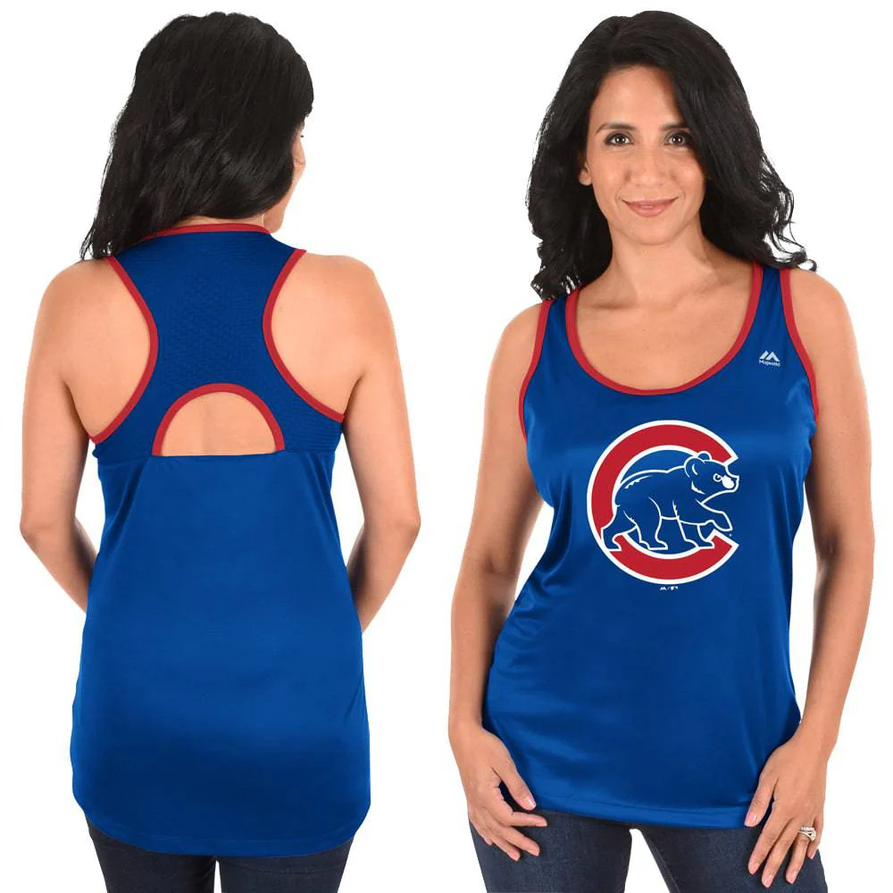 Womens Chicago Cubs All About Function Cool Base Racerback Tank Top By Majestic