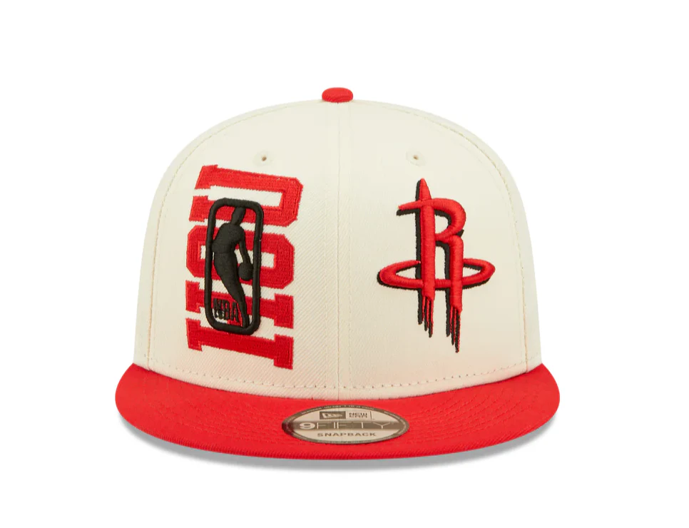 Houston Rockets New Era 2022 NBA Draft 9FIFTY Snapback Adjustable Hat - Cream/Red