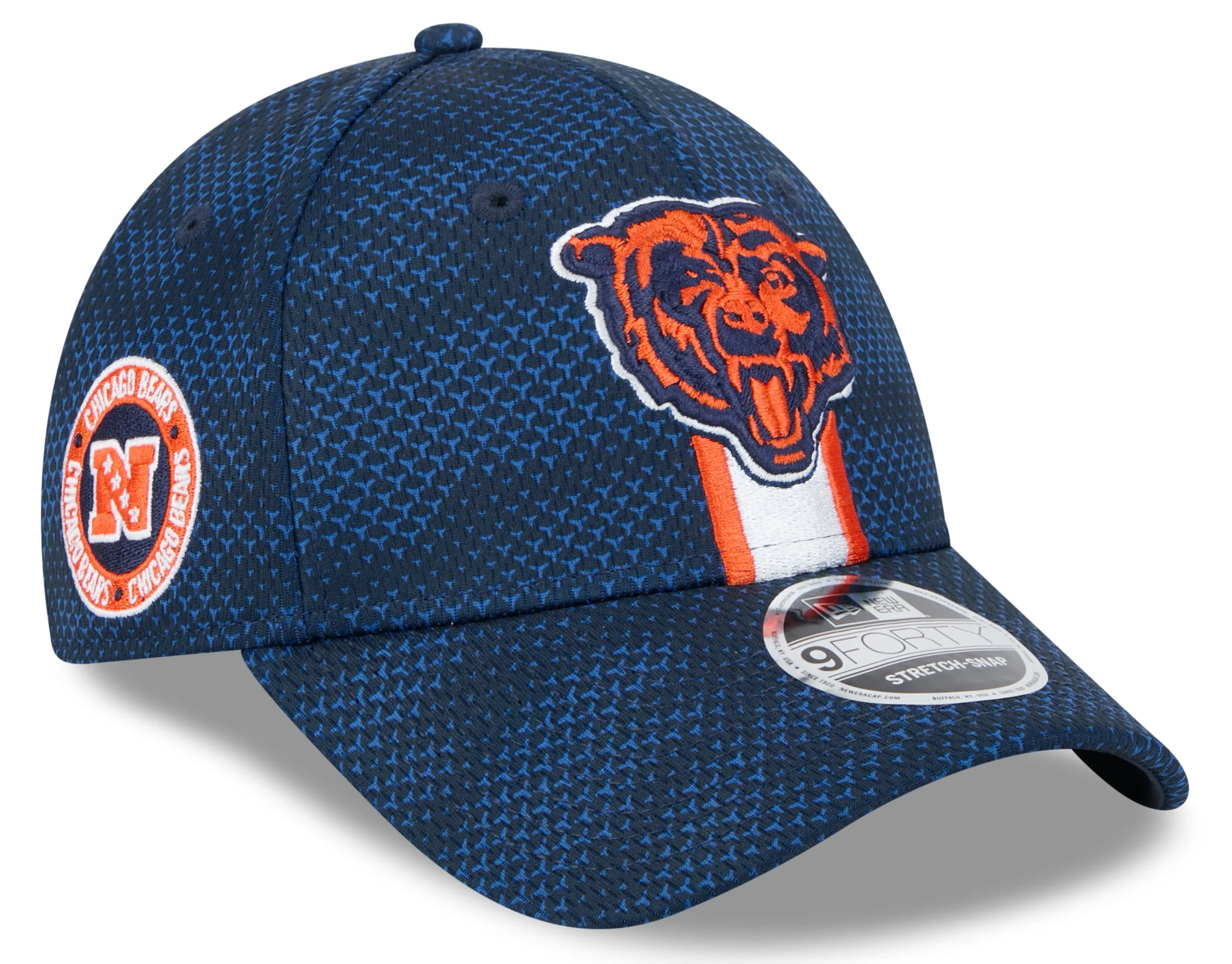 Men's Chicago Bears New Era 2024 Sideline Primary Logo Navy 9FORTY Adjustable Hat