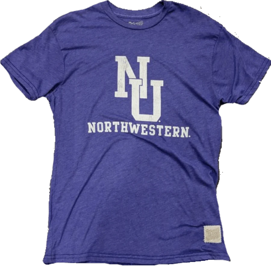 Men's NCAA Northwestern Wildcats Retro Brand Purple Heather Tee