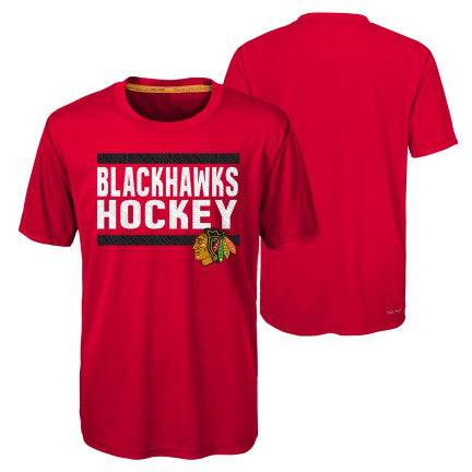 Youth Chicago Blackhawks Shootout Dri-Tek Tee By Outerstuff
