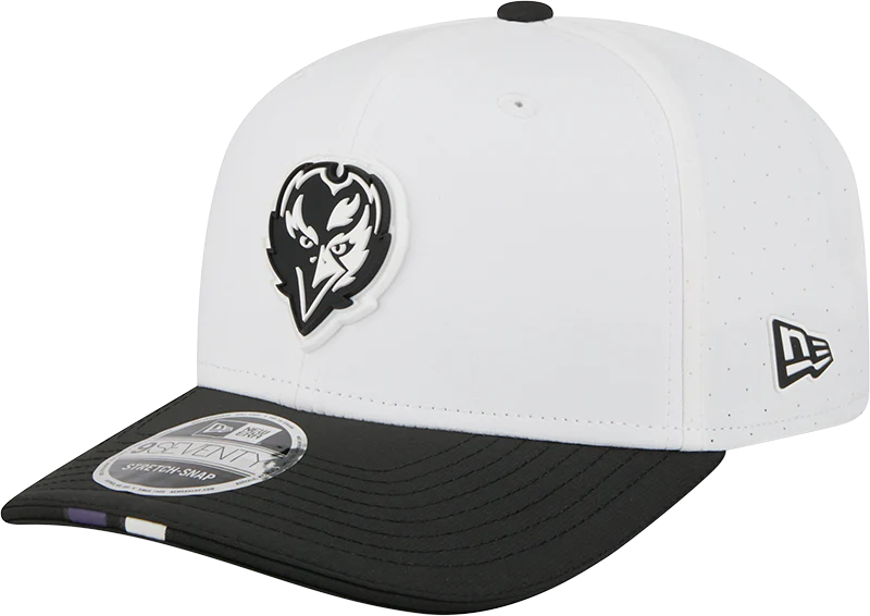 Men's Baltimore Ravens New Era White/Black 2025 NFL Training Camp 9SEVENTY Adjustable Hat