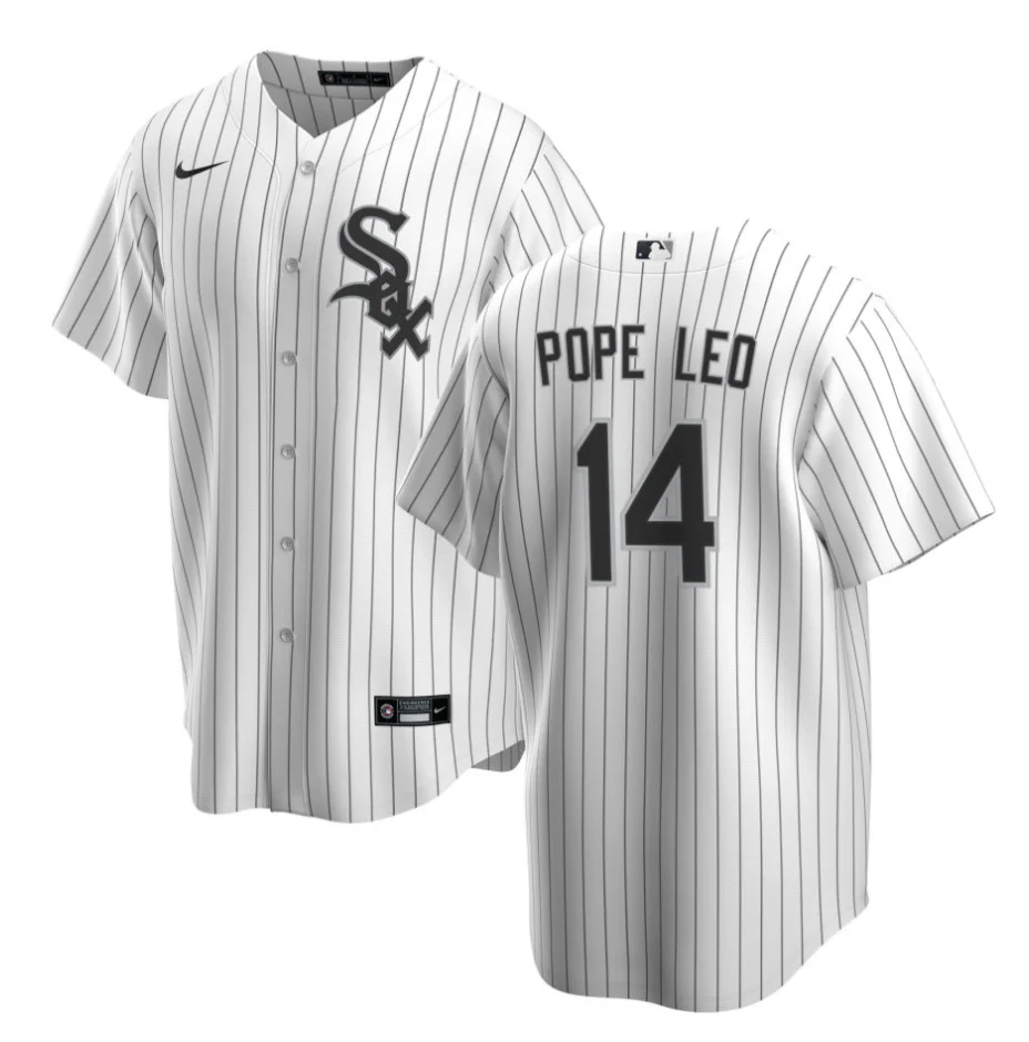 Pope Leo #14 Chicago White Sox NIKE Replica Men's Home Premium Twill Jersey