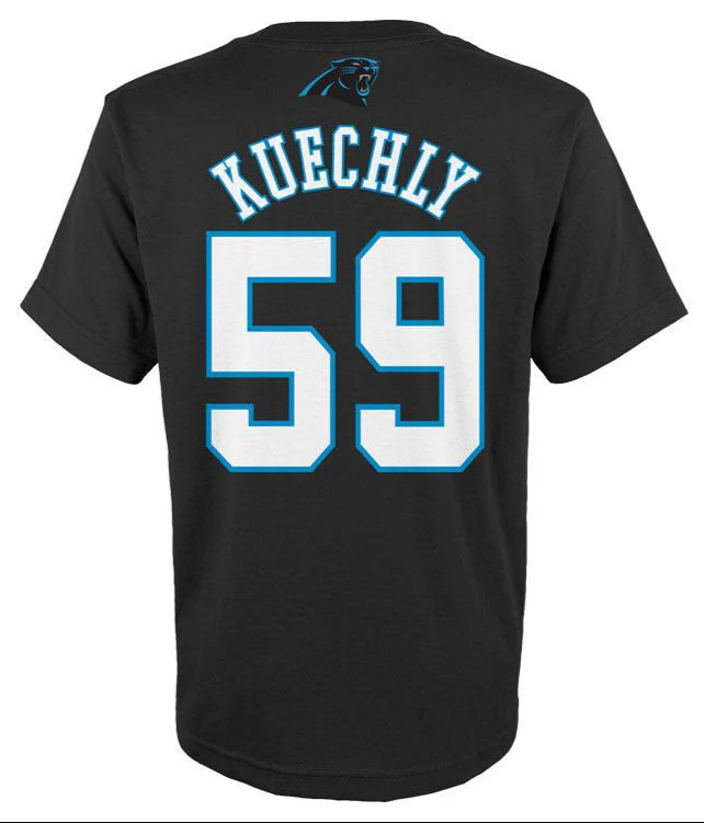 Luke Kuechly Carolina Panthers Youth Mainliner Name and Number T-Shirt
