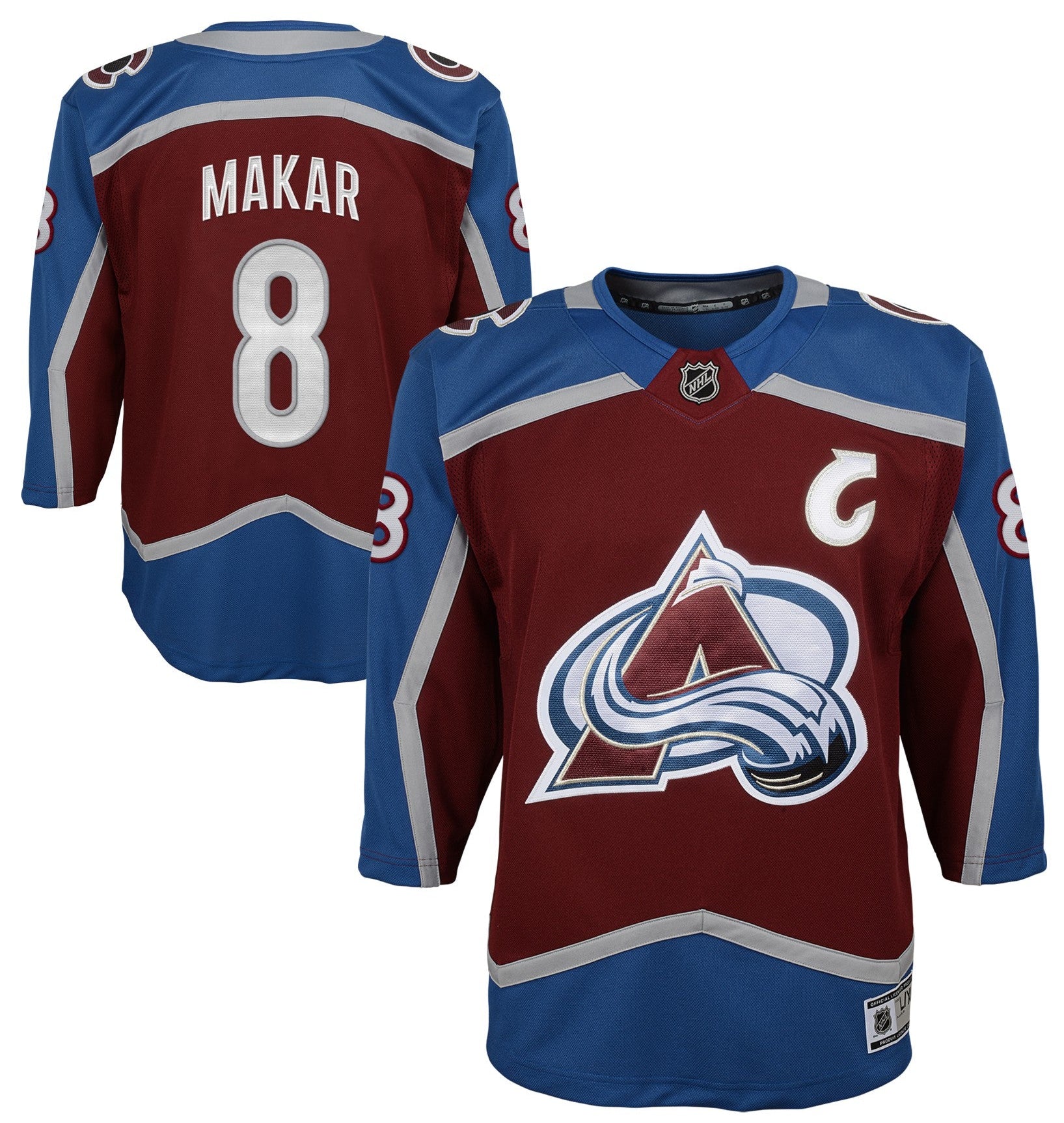 Youth Cale Makar Colorado Avalanche Maroon Home Premier Jersey