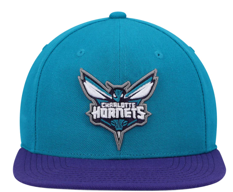 Men's Mitchell & Ness Teal/Purple Charlotte Hornets 2-Tone 2.0 Snapback Hat