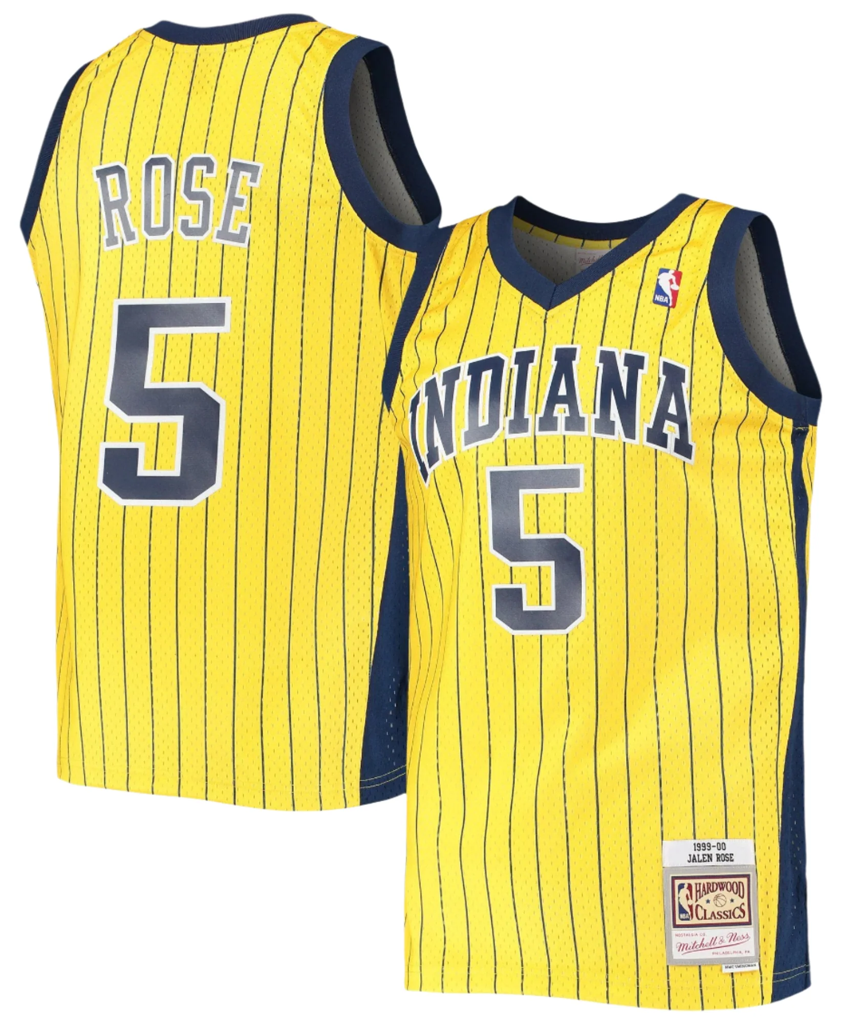 Men's Jalen Rose Indiana Pacers Mitchell & Ness 1999-00 Hardwood Classics Swingman Jersey - Gold