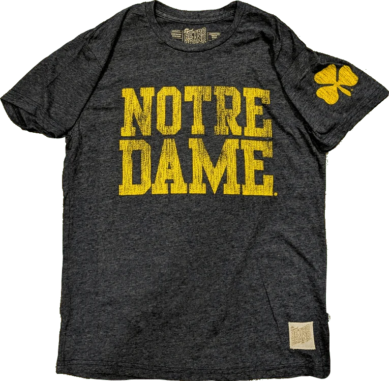 Men's NCAA Notre Dame Fighting Irish Retro Brand Navy TriBlend Tee